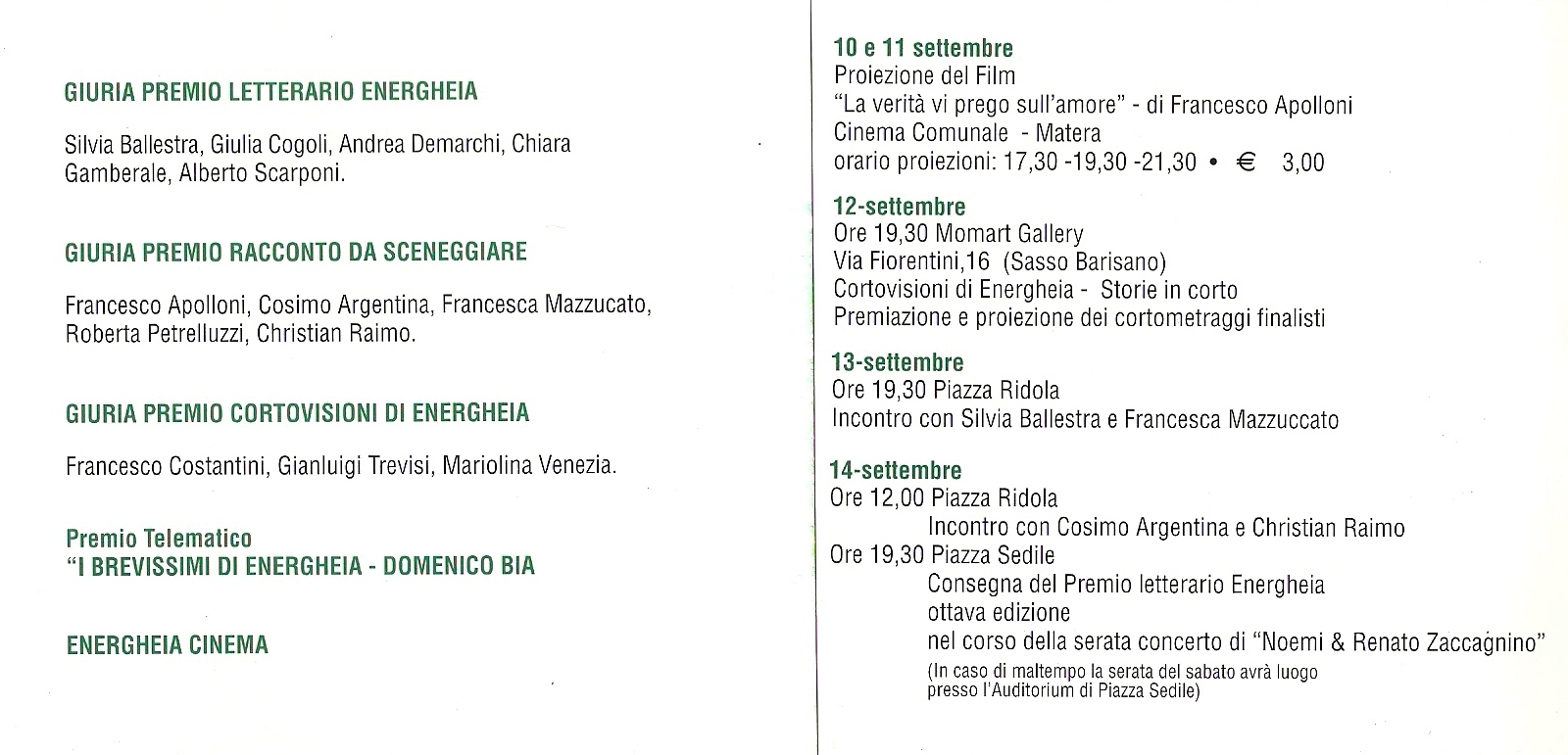 Premio Energheia alle battute finali: sabato prossimo i vincitori
