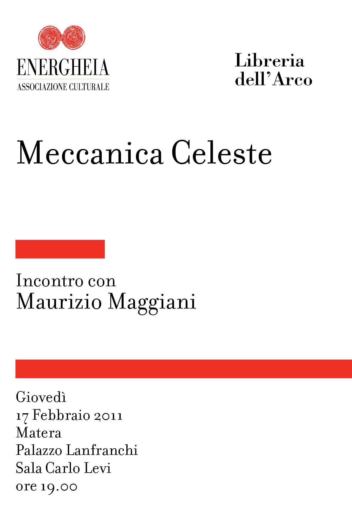Incontro con Maurizio Maggiani _ Giovedì 17 Febbraio 2011