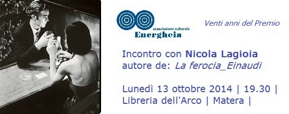 L’invito dell’incontro con lo scrittore Nicola Lagioia