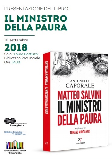 Incontro con Antonello Caporale – lunedì 10 settembre 2019 – Biblioteca “T. Stigliani”, Matera
