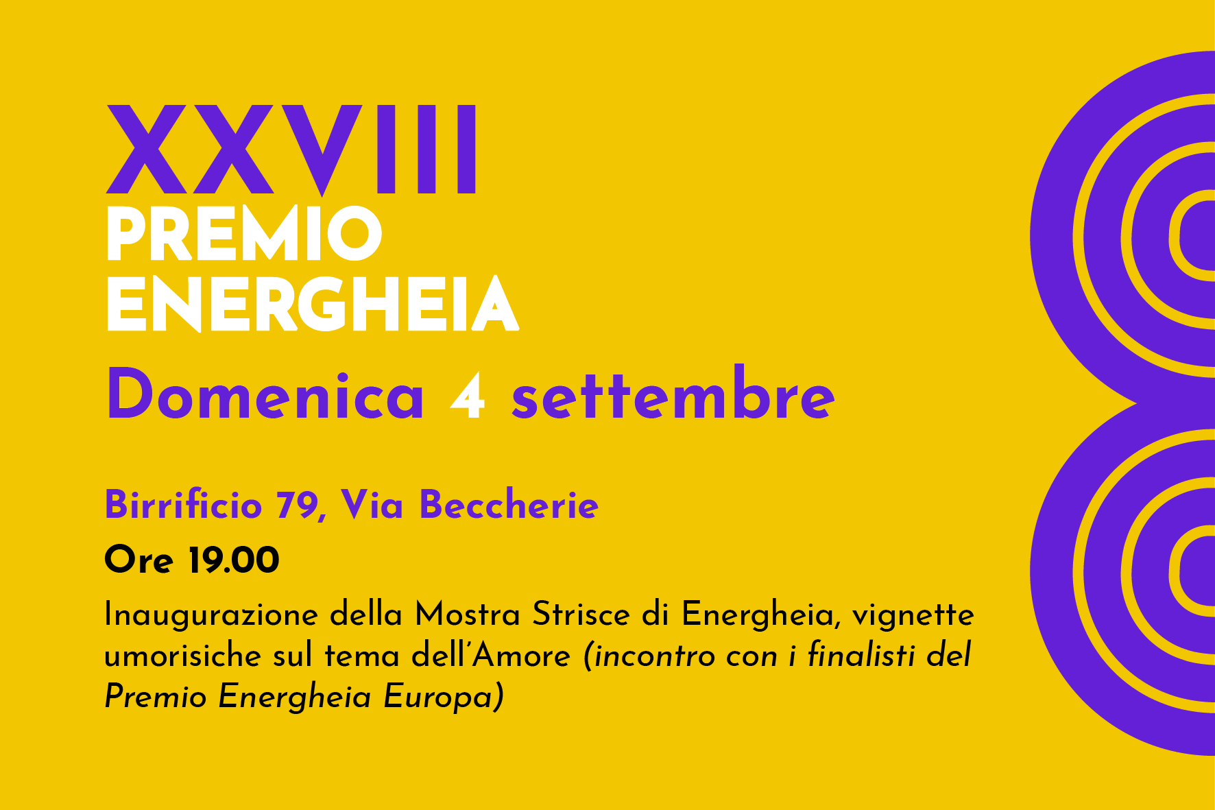 DOMENICA 4 Settembre. Inaugurazione della Mostra “Strisce di Energheia 2022”, dedicata alle vignette sul tema dell’Amore