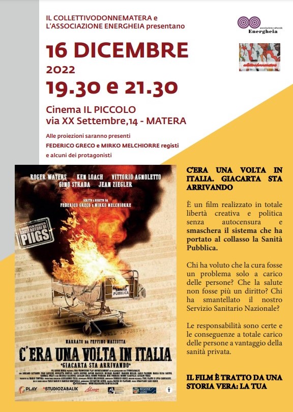 Venerdì 16 dicembre appuntamento con il docufilm “C’era una volta in Italia. Giacarta sta arrivando” di Federico Greco e Mirko Melkiorre al Cinema Piccolo, Matera