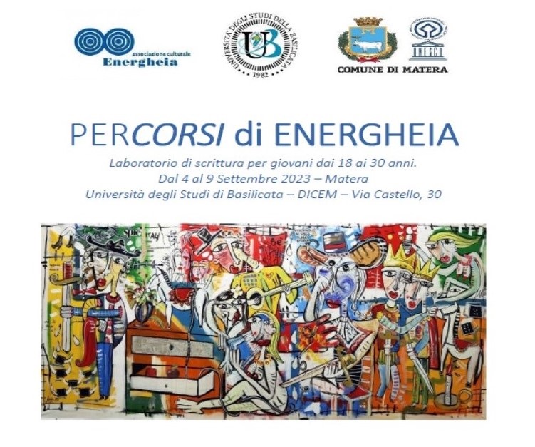 PerCorsi di Energheia 2023 | Laboratorio di scrittura creativa a Matera, 4/9 settembre 2023 Scadenza prorogata al 20 agosto 2023